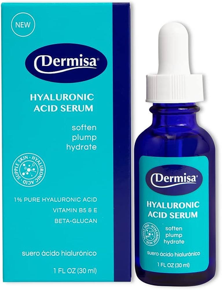Dermisa Hyaluronic Acid Face Serum 1% Pure Hyaluronic Acid, Vitamin B5, Beta-Glucan | Intense Moi... | Amazon (US)