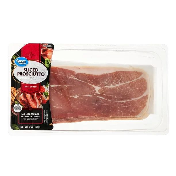 Great Value Dry-Cured Sliced Prosciutto, 6 oz - Walmart.com | Walmart (US)