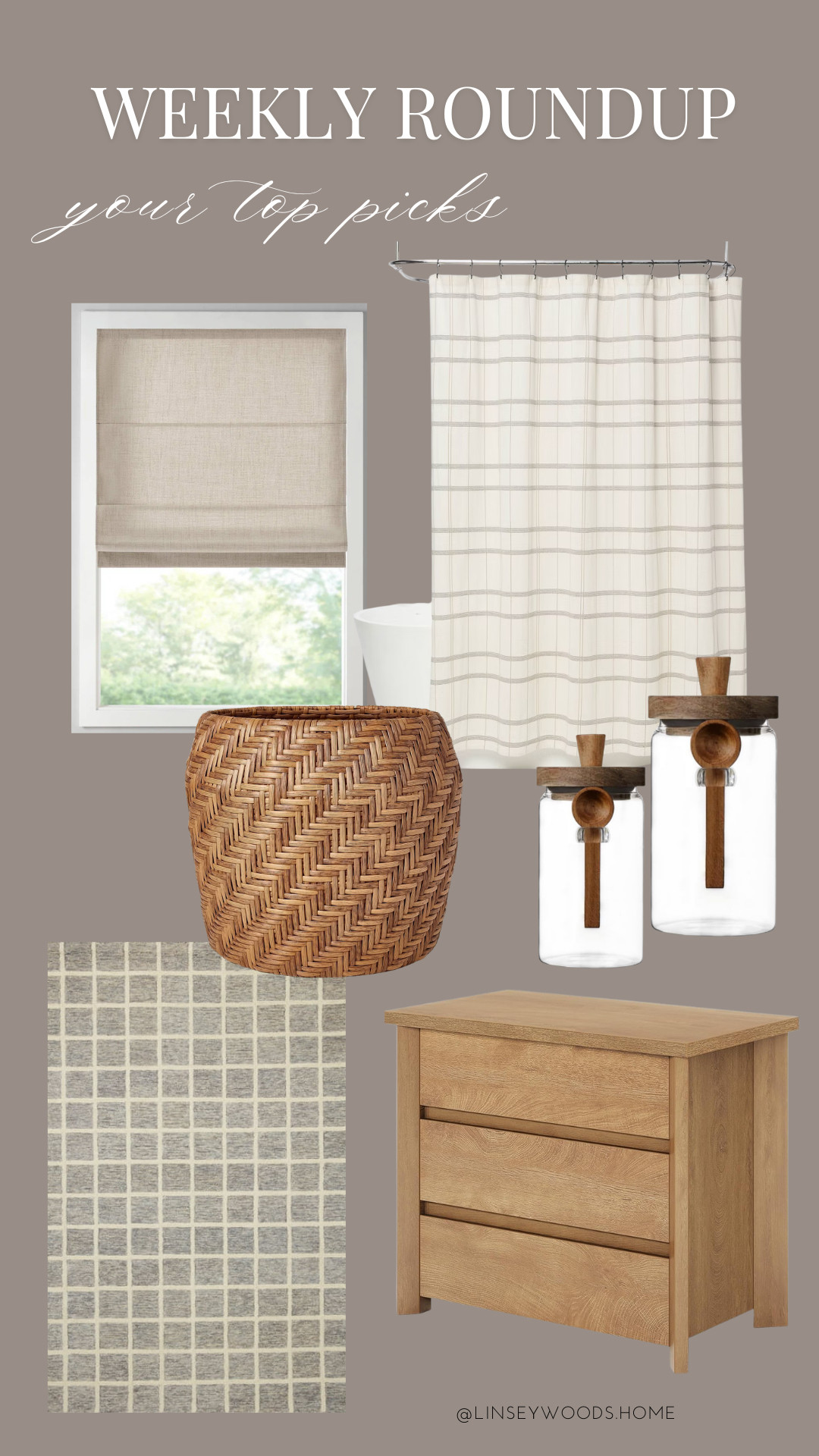 Follower favorites in home decor from last week - the Target shower curtain I’m loving, my affordable woven shades, designer look for less nightstand, and cutest Amazon coffee canisters!

#LTKHome
