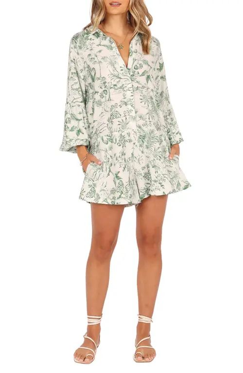 Elsa Floral Print Long Sleeve Romper | Nordstrom