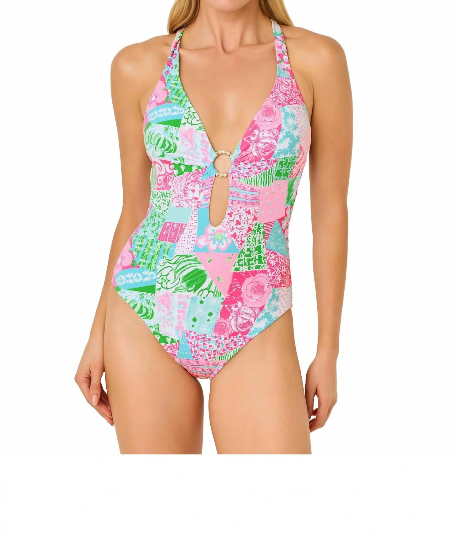Ester One Piece Swimsuit In Multi Crazy Quilt | Shop Simon
