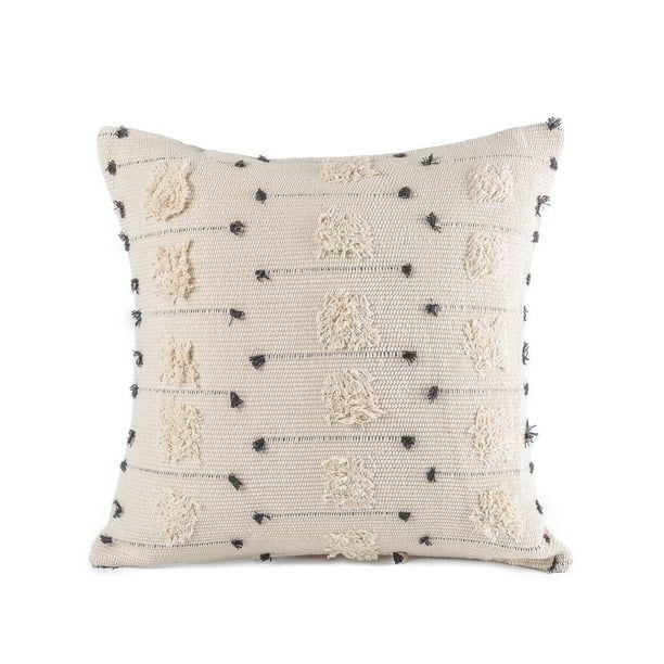 Phantoscope Boho Woven Tufted Series Decorative Throw Pillow, 12" x 20", Beige with Black Dot, 1 ... | Walmart (US)