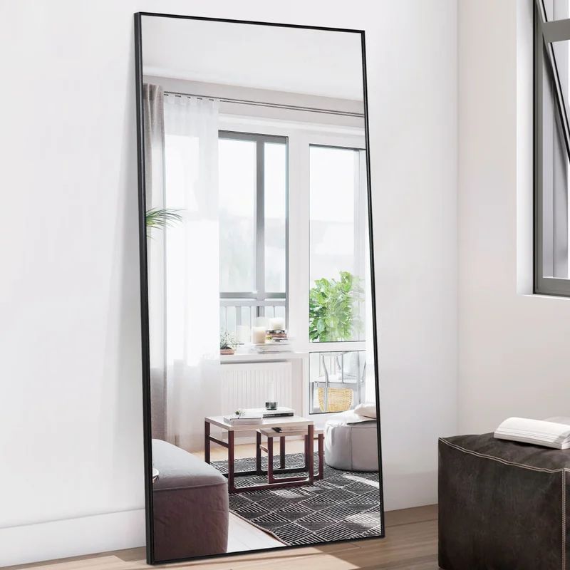 Floor Mirror Full Length Mirror Modern Industrial Oversized Wall Mirror Ultra-Thin Aluminum Alloy... | Wayfair North America