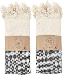 La Hammam Turkish Hand Towels Set of 2, 18"x36", Cotton, Ultra Soft, Absorbent & Quick Dry, Decor... | Amazon (US)
