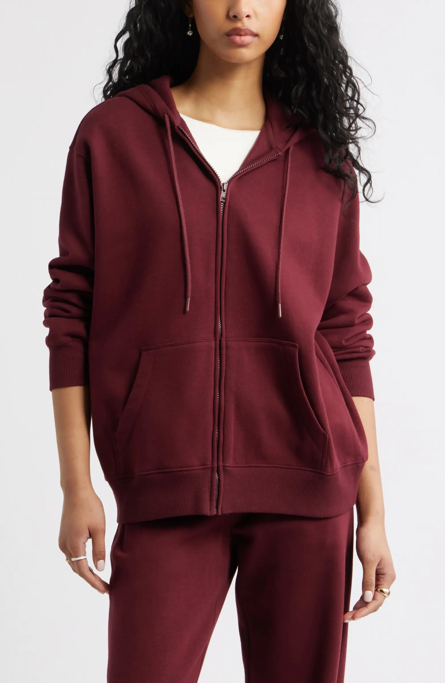 Oversize Zip Fleece Hoodie | Nordstrom