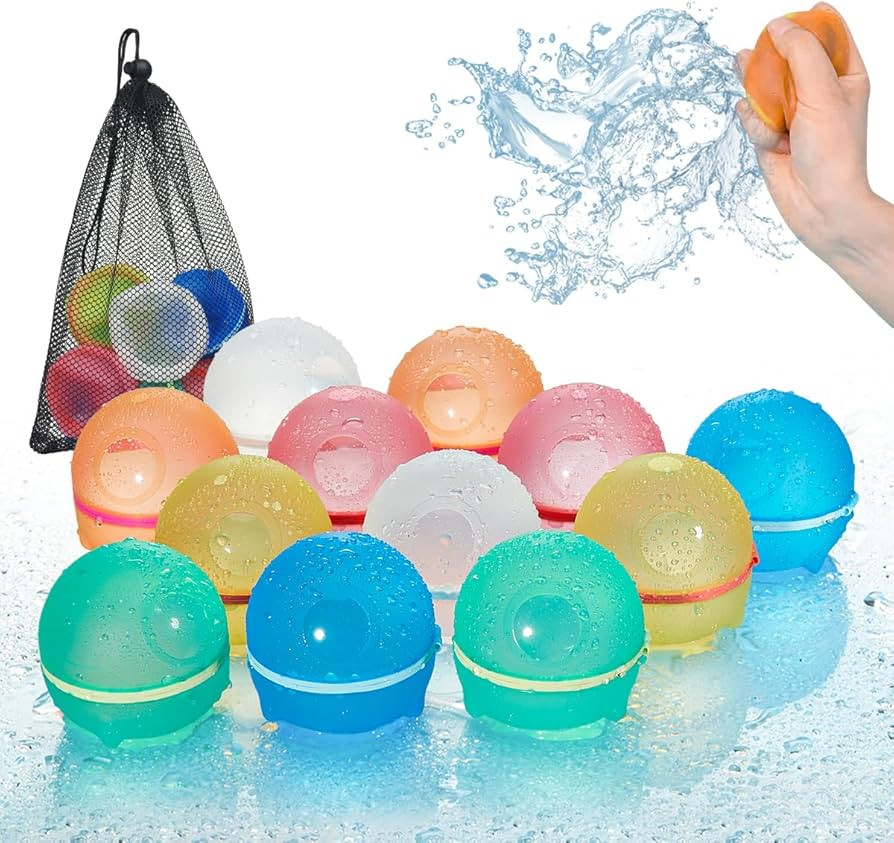 Hiliop Reusable Water Balloons for Kids Adults, Silicone Refillable Water Balloons Self Sealing W... | Amazon (US)