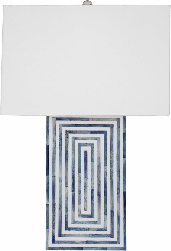 Bassett Mirror Company Moray Table Lamp - Blue/White | Amazon (US)
