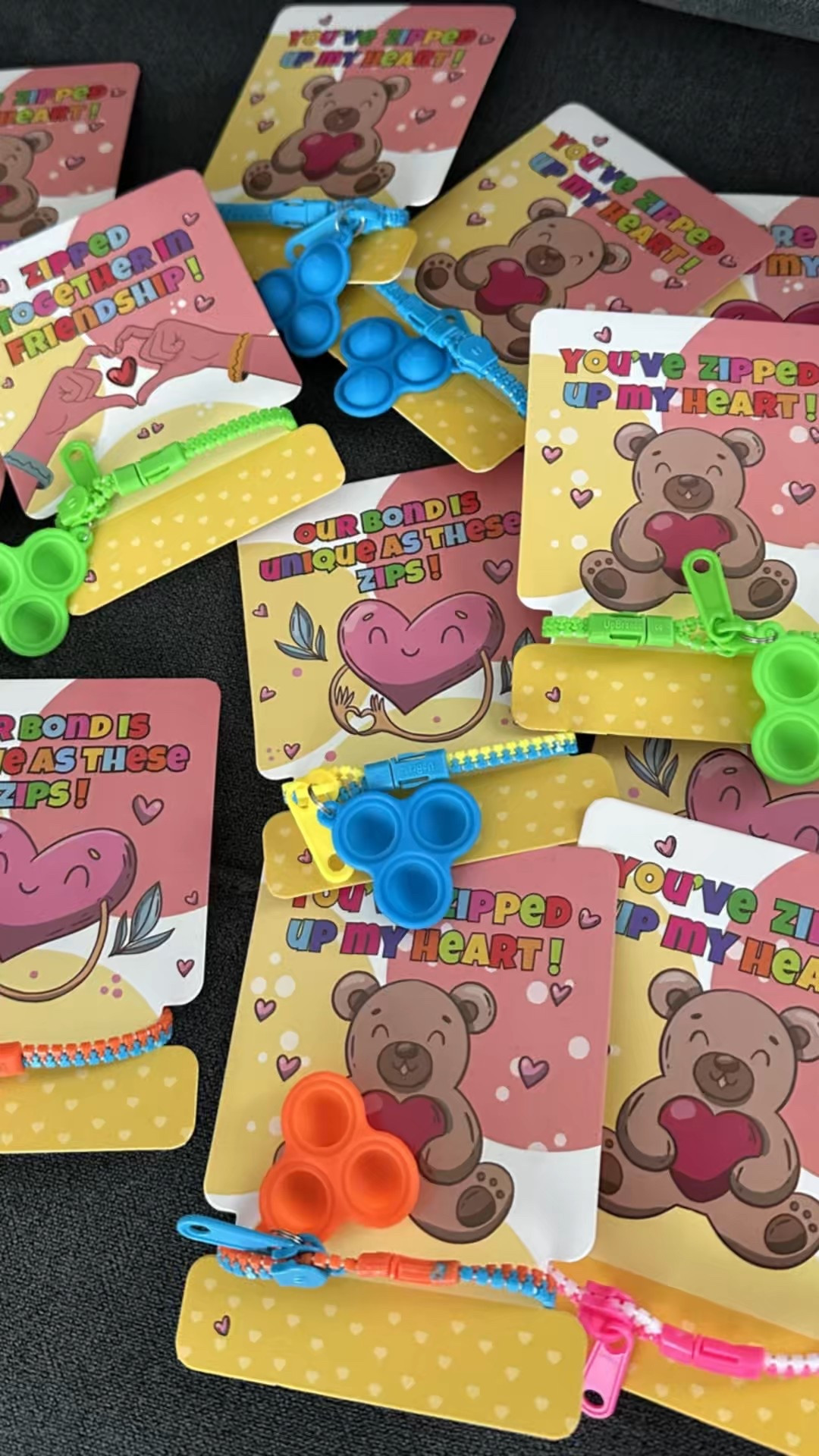 Cute little V-day cards with zipper bracelets.#vdaycards#valentinesday#kidsgoodiebagfiller

#LTKSeasonal #LTKFamily