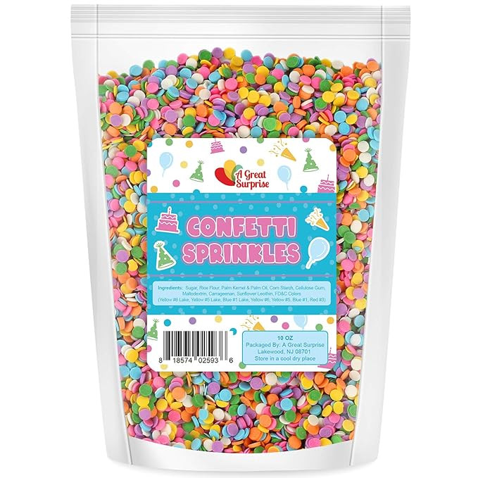 A Great Surprise Pastel Confetti Sprinkles - Bulk Toppings - 10 Ounce - Spring Sprinkles - Candy ... | Amazon (US)
