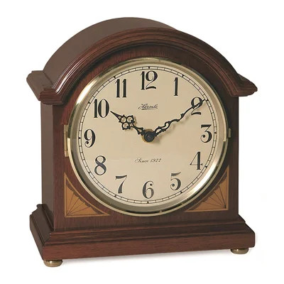 Windfall American Traditional Analog Solid Wood Quartz Movement / Crystal Tabletop Clock in Cherry | Wayfair North America