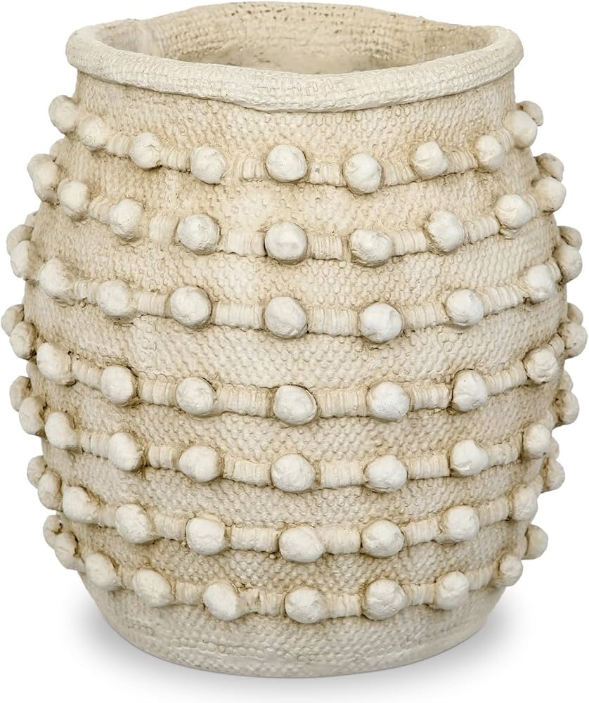 Rustic Farmhouse Vase, Boho Beige Vase for Pampas Grass Large Textured Knotted Vases for Flowers ... | Amazon (US)