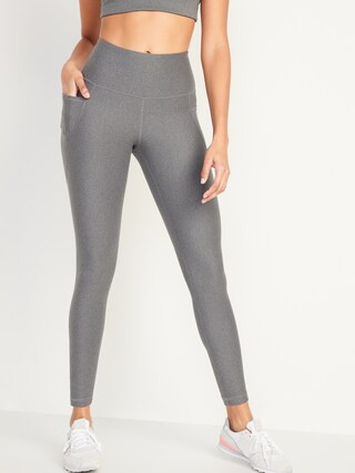High-Waisted PowerSoft 7/8-Length Side-Pocket Leggings For Women | Old Navy (US)