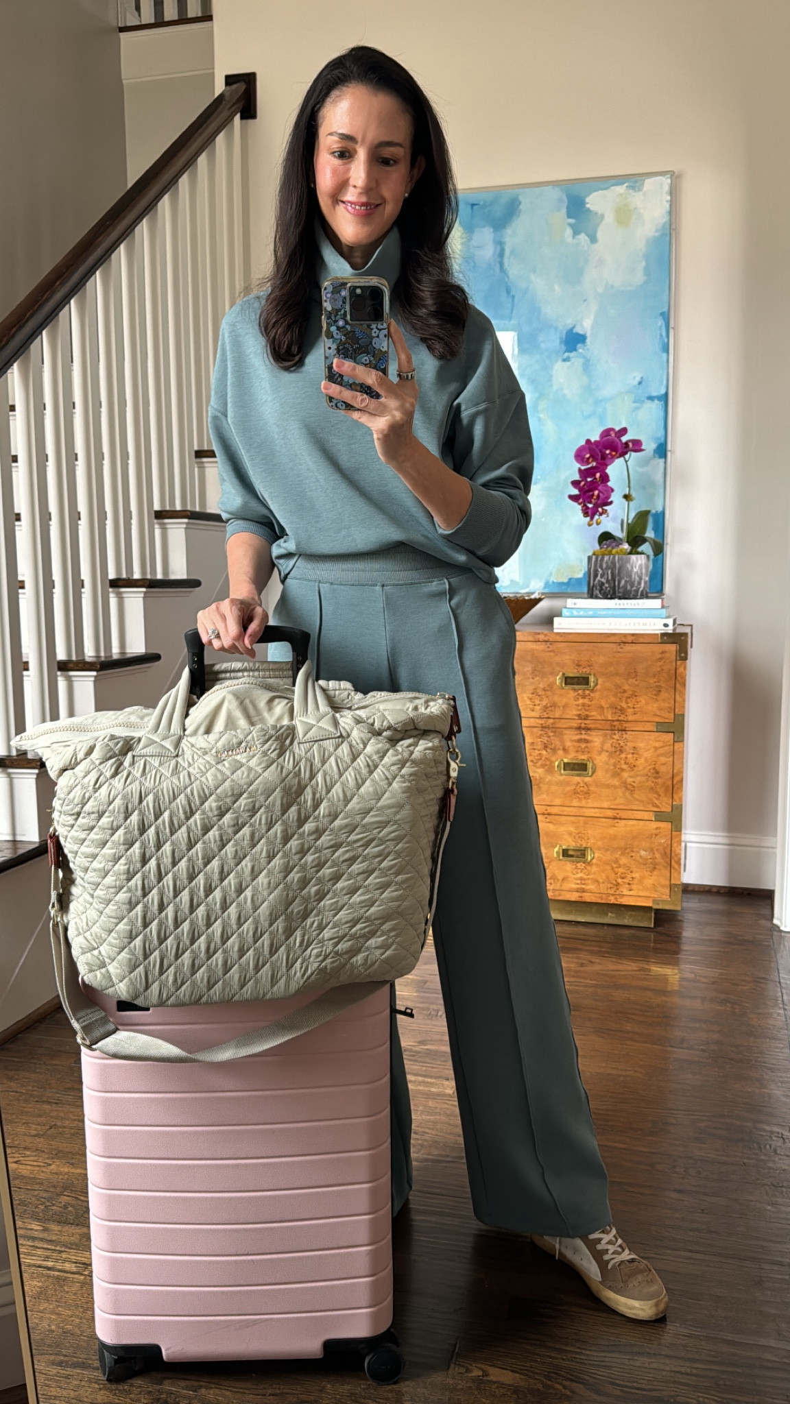 Wheels up with my favorite carry on combo and comfy travel set.

Size XS in both pieces 

#LTKActive #LTKOver40 #LTKTravel