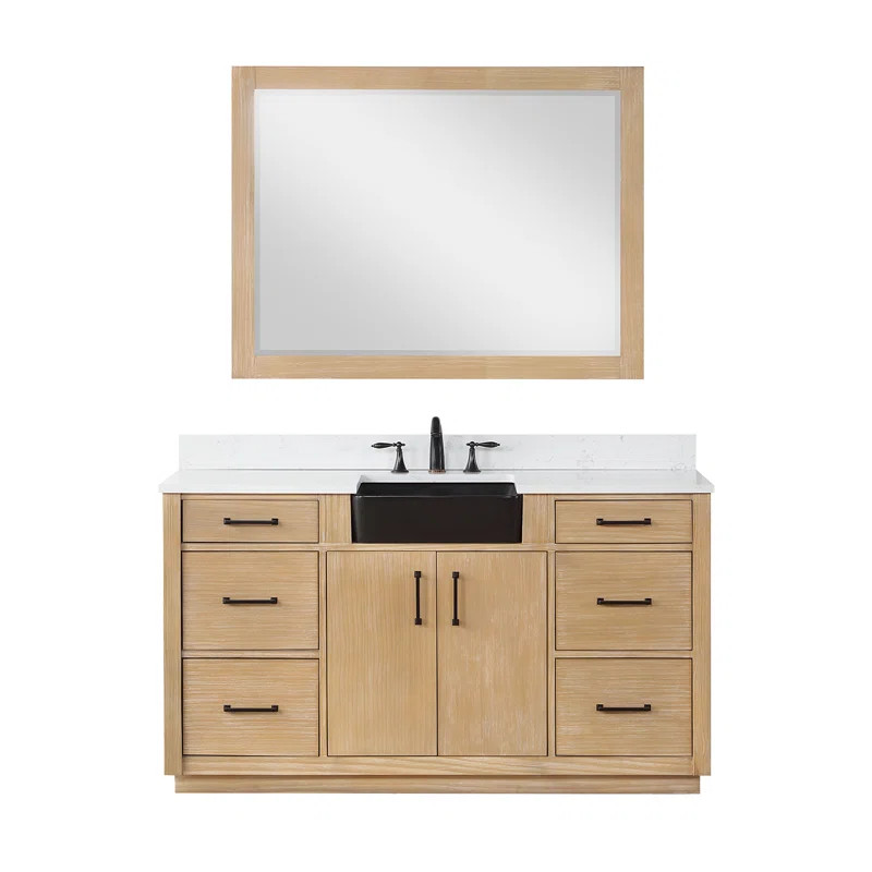 60'' Free-standing Single Bathroom Vanity with Cultured Marble Vanity Top | Wayfair North America
