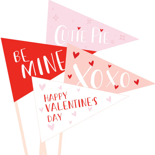 Valentine's Day Pennants Digital Download | Sprinkled With Pink