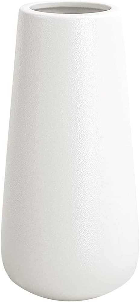 8 Inch Tall Matt White Ceramic Vase for Flowers & Pampas Grass, Classic Rustic Style Decorative V... | Amazon (US)
