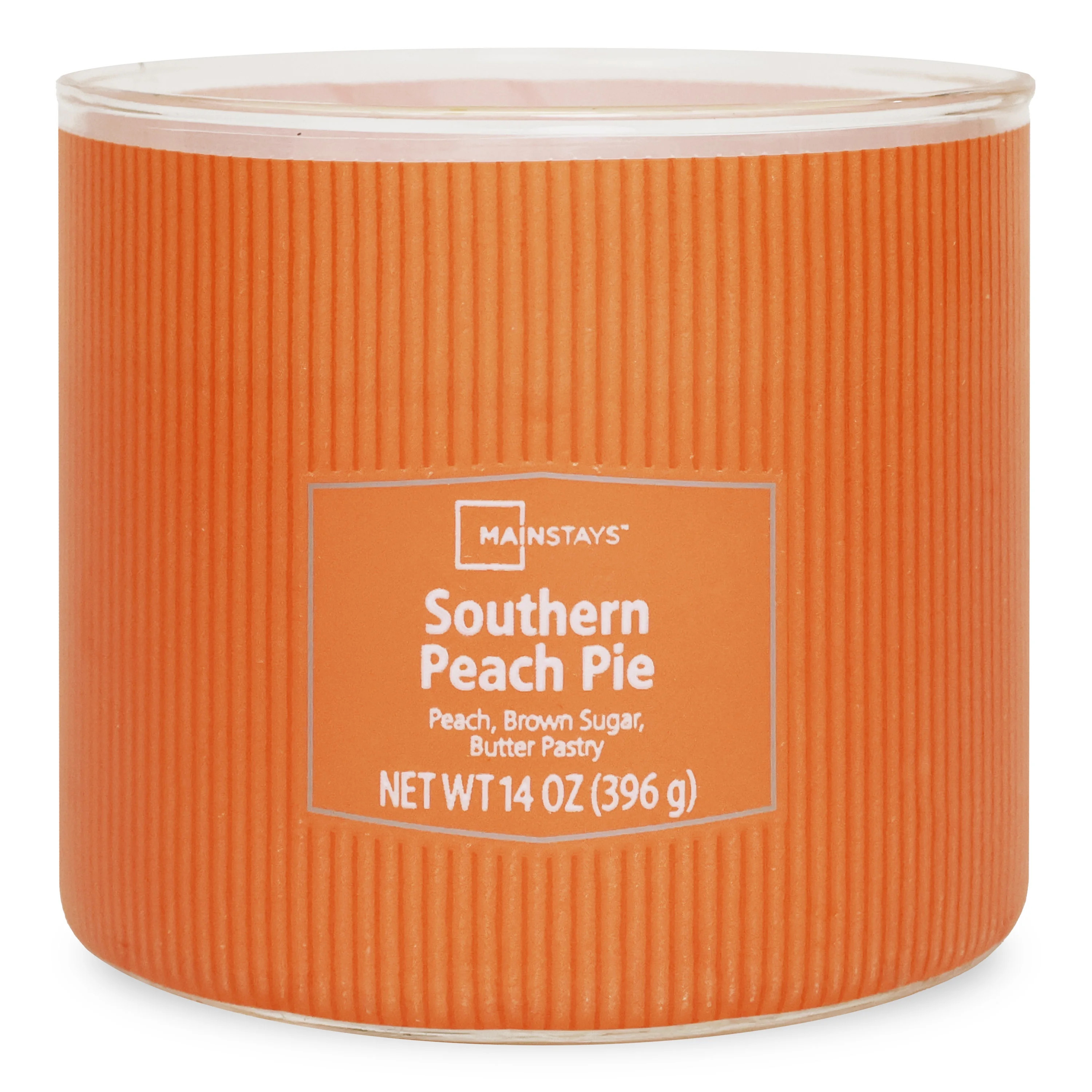 Mainstays 3-Wick Textured wrapped candle, Southern Peach Pie Fragrance, 14oz - Walmart.com | Walmart (US)