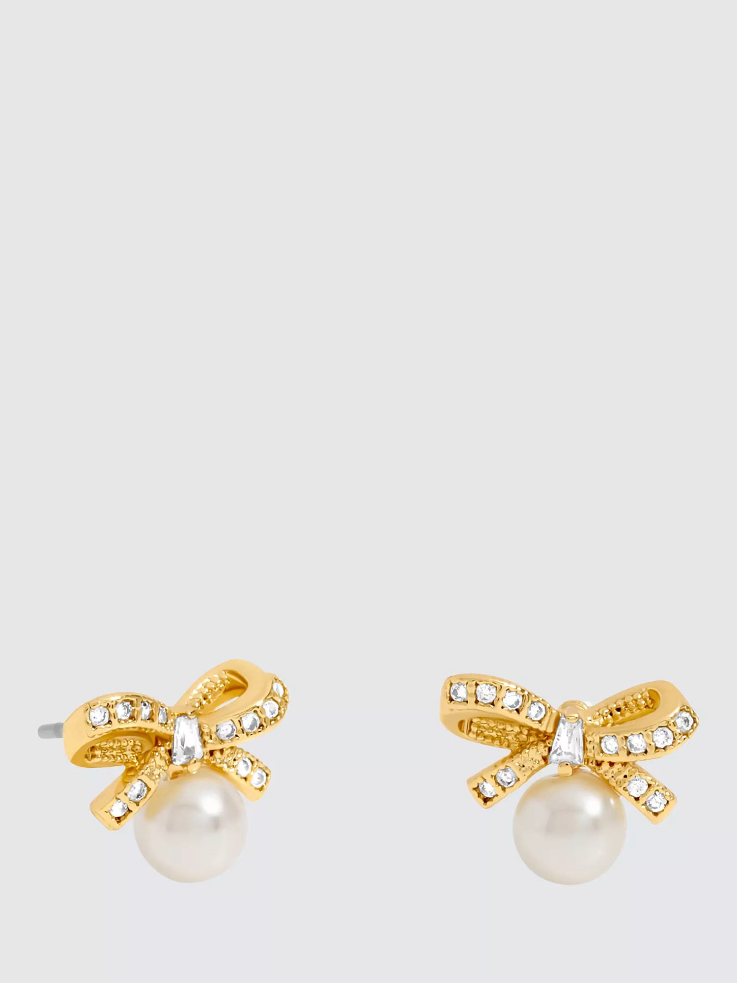 Jon Richard Bow and Pearl Earrings, Gold | John Lewis (UK)