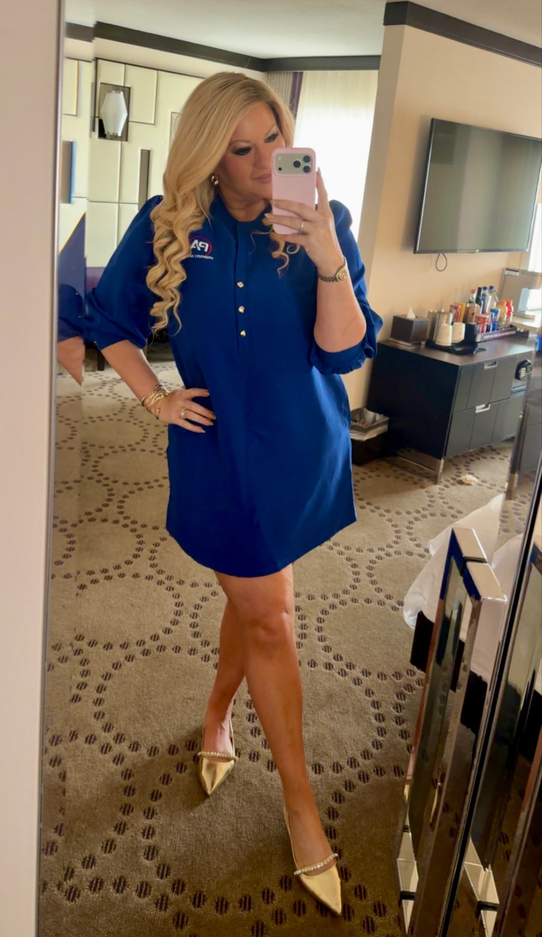 Another corporate fit, but make it cute! I had this Tuckernuck dupe monogrammed with our logo for a little twist on the standard corporate polo. (And peep those slingbacks from yesterday’s post-they’re too cute!) 

#LTKWorkwear