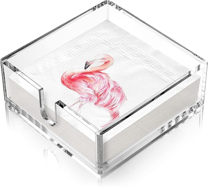 Acrylic Luncheon Napkin Holder with Rounded Corners and Hygienic Non-Slip Pads, Clear Napkin Hold... | Amazon (US)