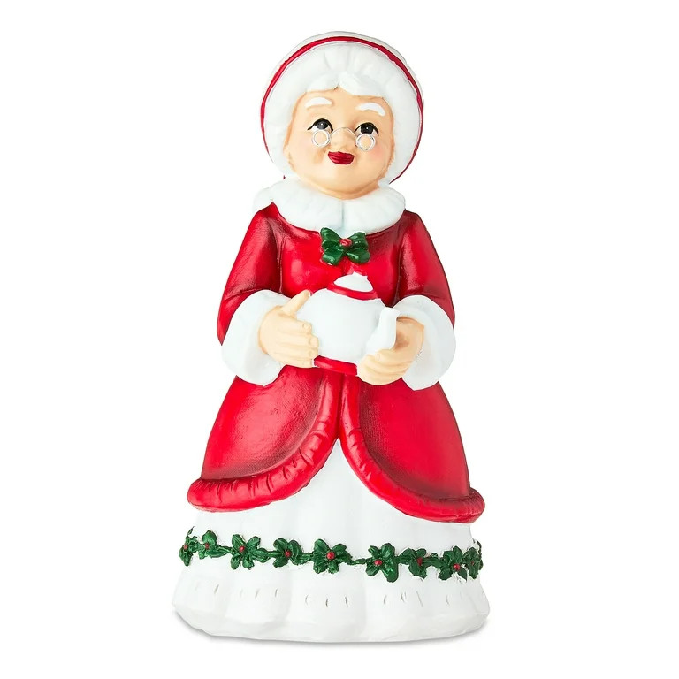 Mrs. Claus with Teapot Christmas Tabletop Decoration, Red and White, 8", by Holiday Time | Walmart (US)
