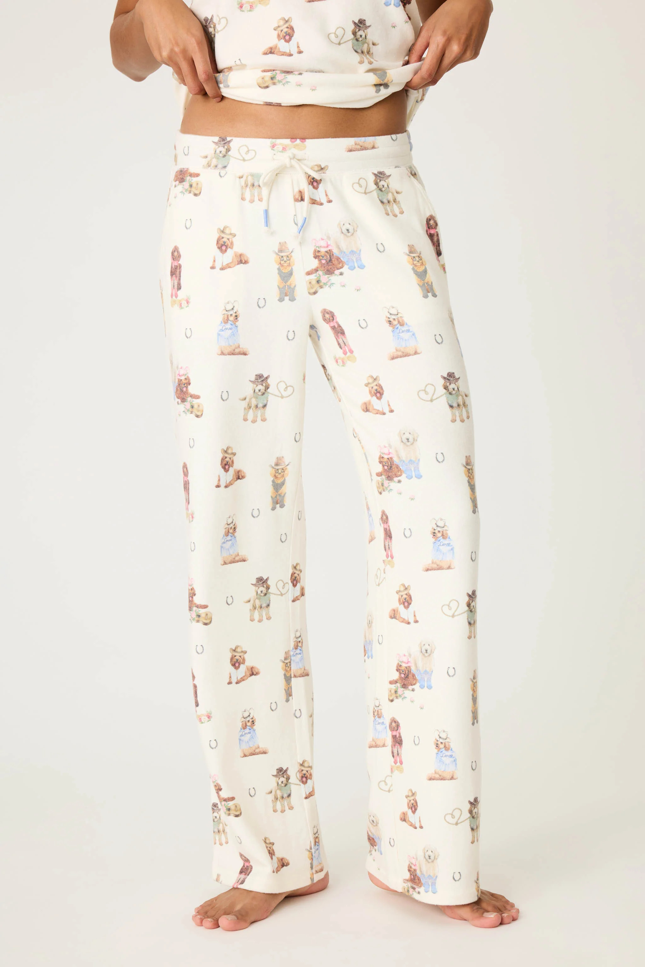 Ruff On The Range Dog Print Open Leg Pant | PJ Salvage