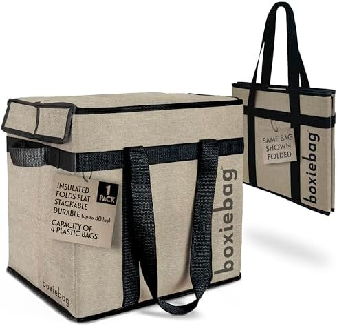Reusable Grocery Bag (Single) – Durable Reusable Shopping Bag Box. Insulate, Stand Up, Stay Ope... | Amazon (US)