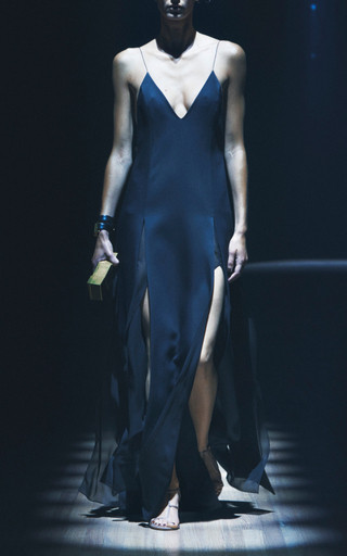 Nonya Plunged Satin Crepe Maxi Dress | Moda Operandi (Global)