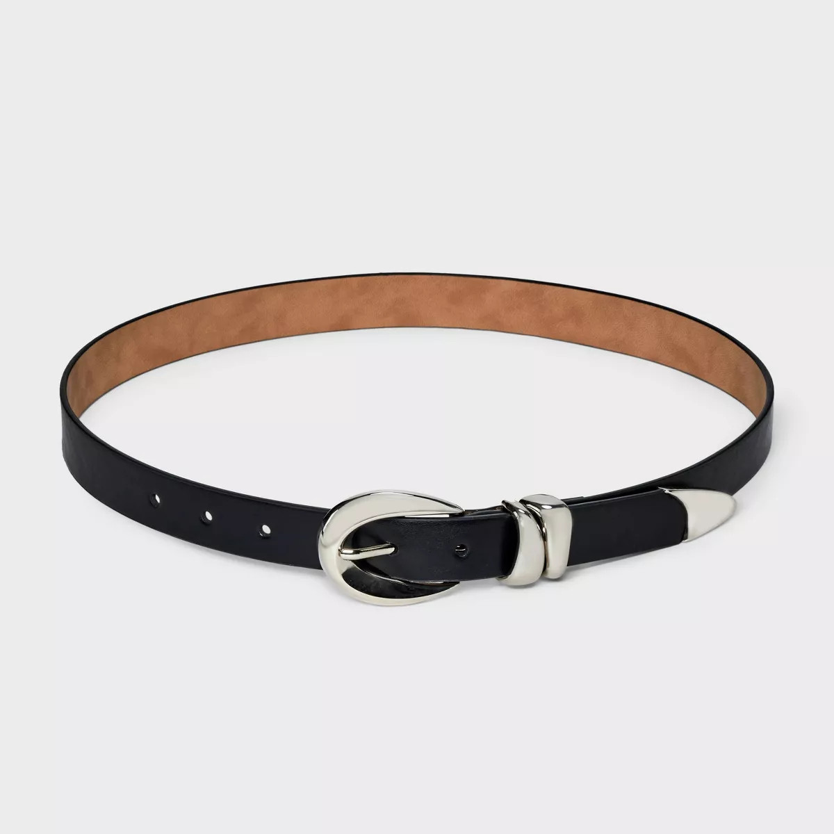 Women's Organic Silver Buckle Belt - A New Day™ Black | Target