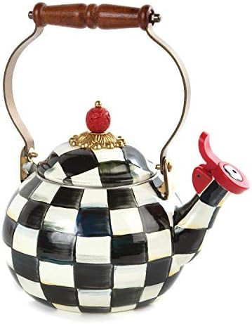 MacKenzie-Childs Courtly Check Enamel Whistling Tea Kettle, Decorative Tea Pot | Amazon (US)