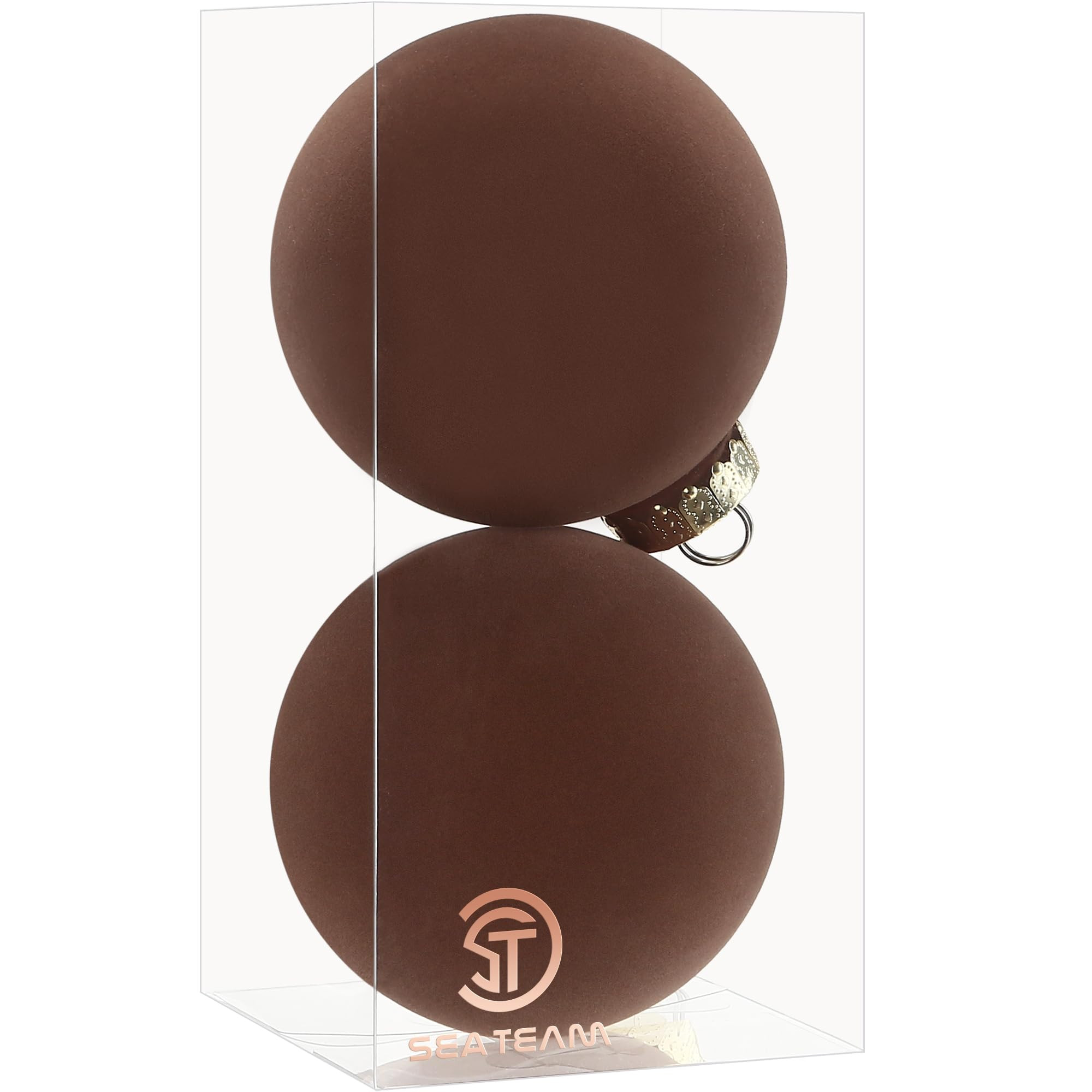 Sea Team 2-Pack Large Flocked Velvet Christmas Tree Ball Ornaments Set, Decorative Hanging Bauble... | Amazon (US)