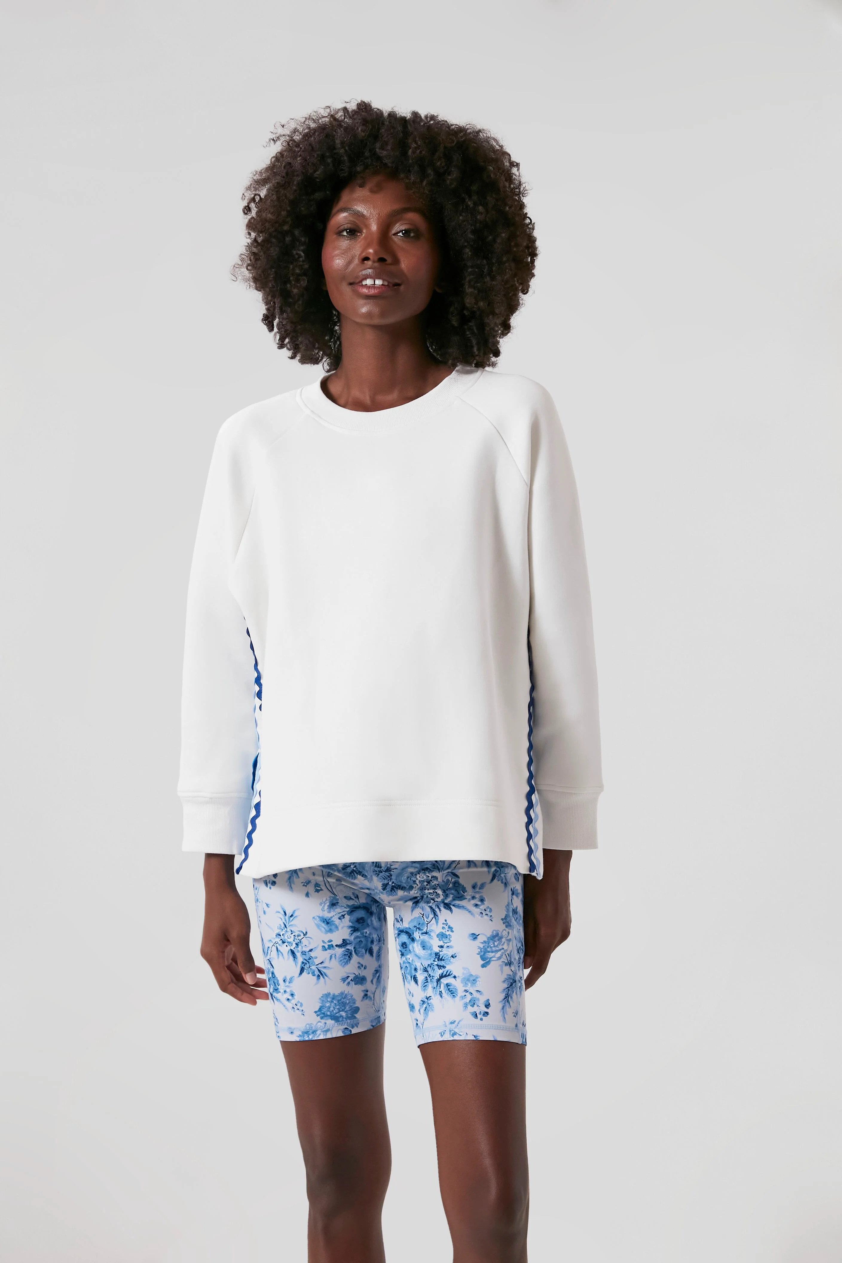 White and Blue Ric Rac Scuba Pullover | Tuckernuck (US)