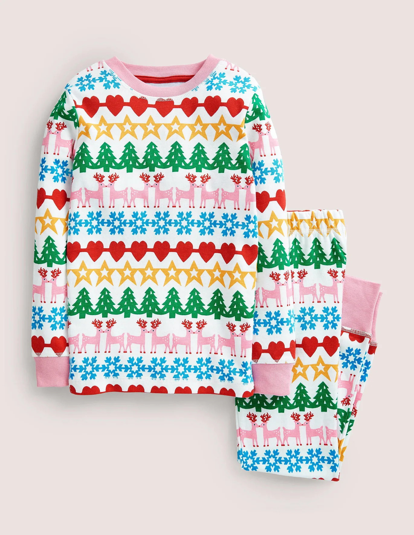 Snug Long John Pyjamas - Ivory Paper Chains | Boden (US)