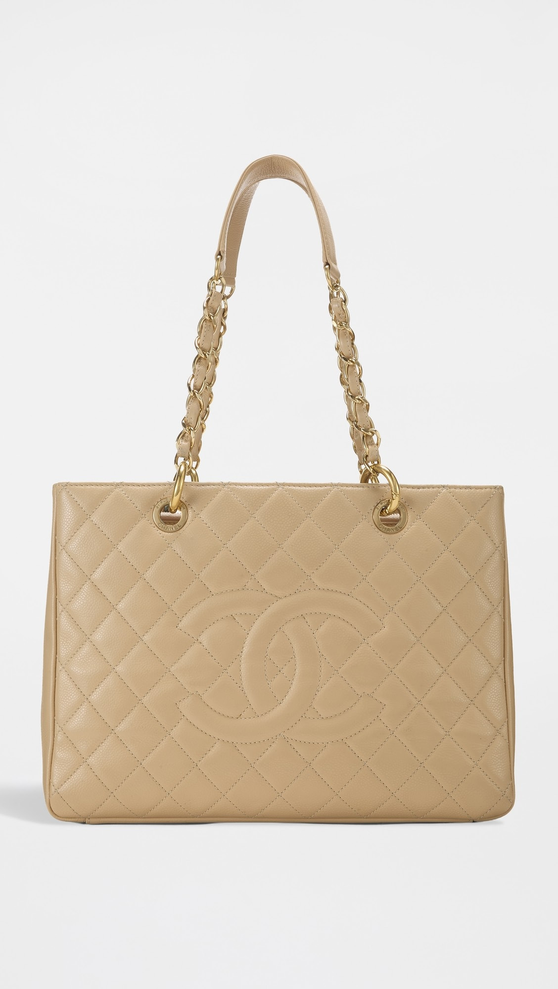 What Goes Around Comes Around Chanel Beige Caviar Grand Shopping Tote | Shopbop | Shopbop