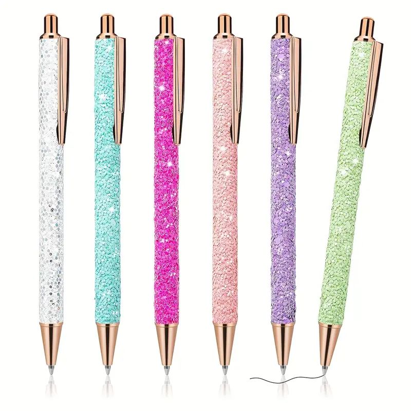 6pcs Bling Sparkly Metal Pens Retractable Ballpoint Pens Cute Glitter 1 0mm Black Ink Fine Point ... | Temu Affiliate Program