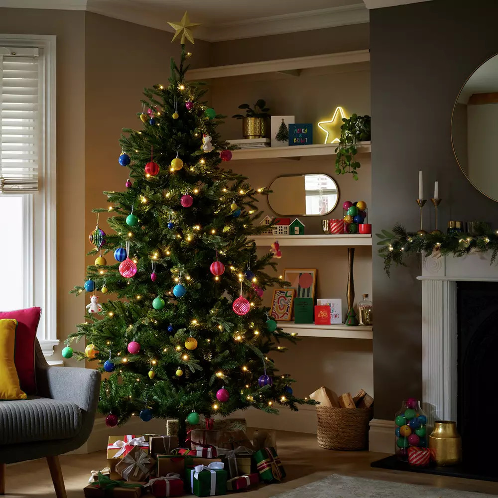 Habitat 7ft Pre lit Upswept Mixed Tip Christmas Tree306/0951 | argos.co.uk