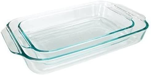 Pyrex Basics Clear Oblong Glass Baking Dishes, 2 Piece Value-plus Pack Set | Amazon (US)