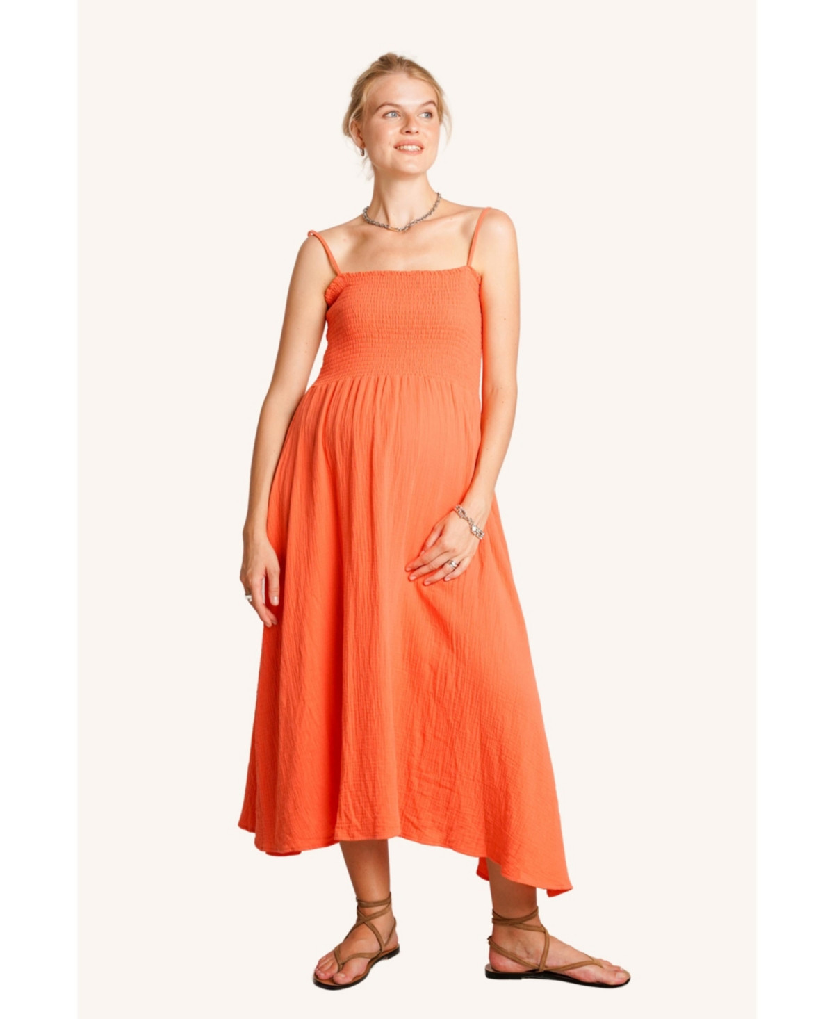 Nom Maternity Maternity Easy Dress - Orange | Macy's
