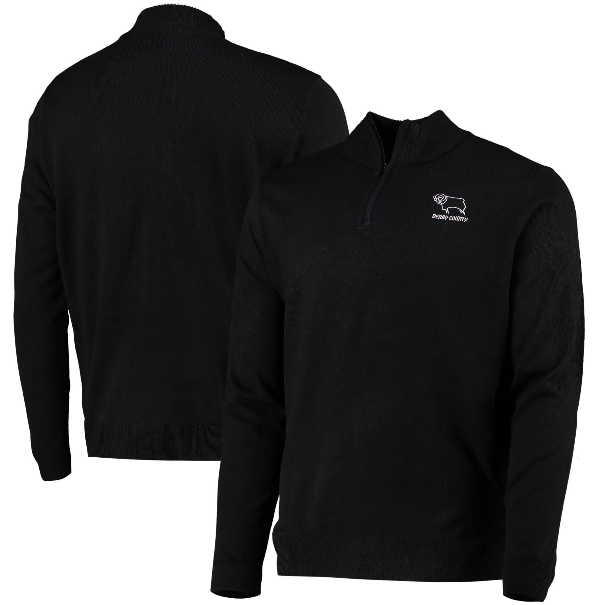 Derby County 1/4 Zip Jumper - Black - Mens | Fanatics