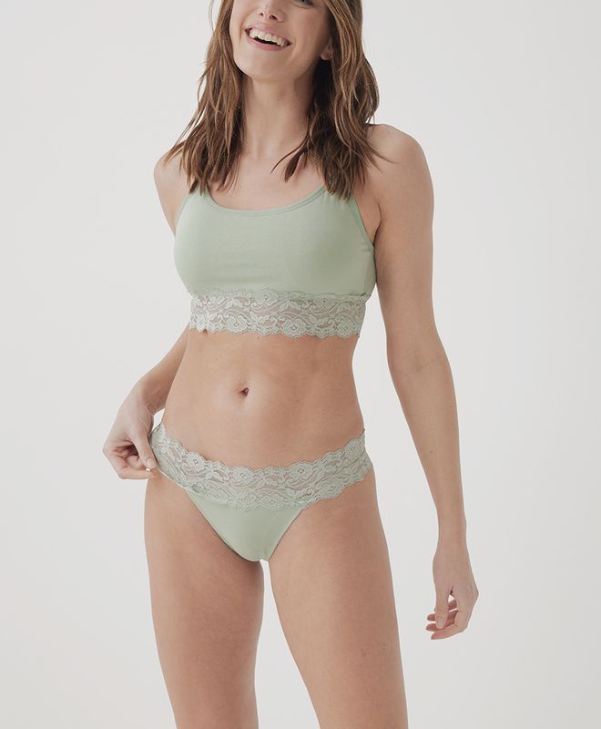 Women’s Lace Waist Thong made with Organic Cotton | Pact | Pact Apparel