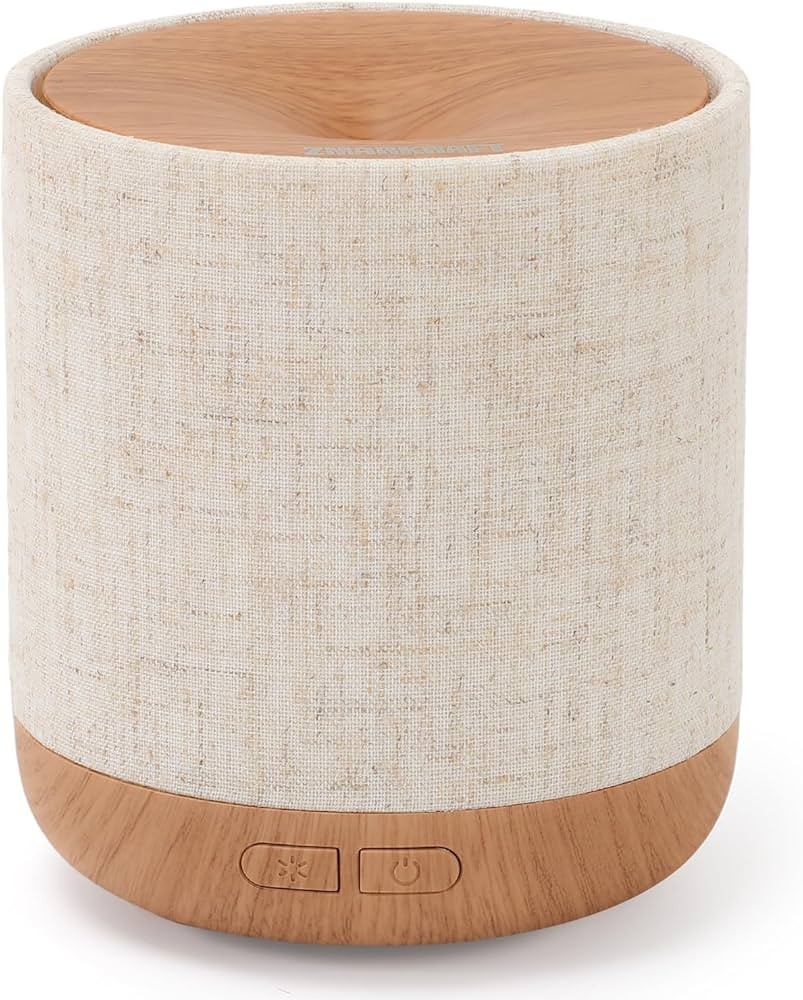 Essential Oil Diffuser 200ml with Fabric Cover and Night Lamp | Ultrasonic Aroma Diffuser | Humid... | Amazon (US)