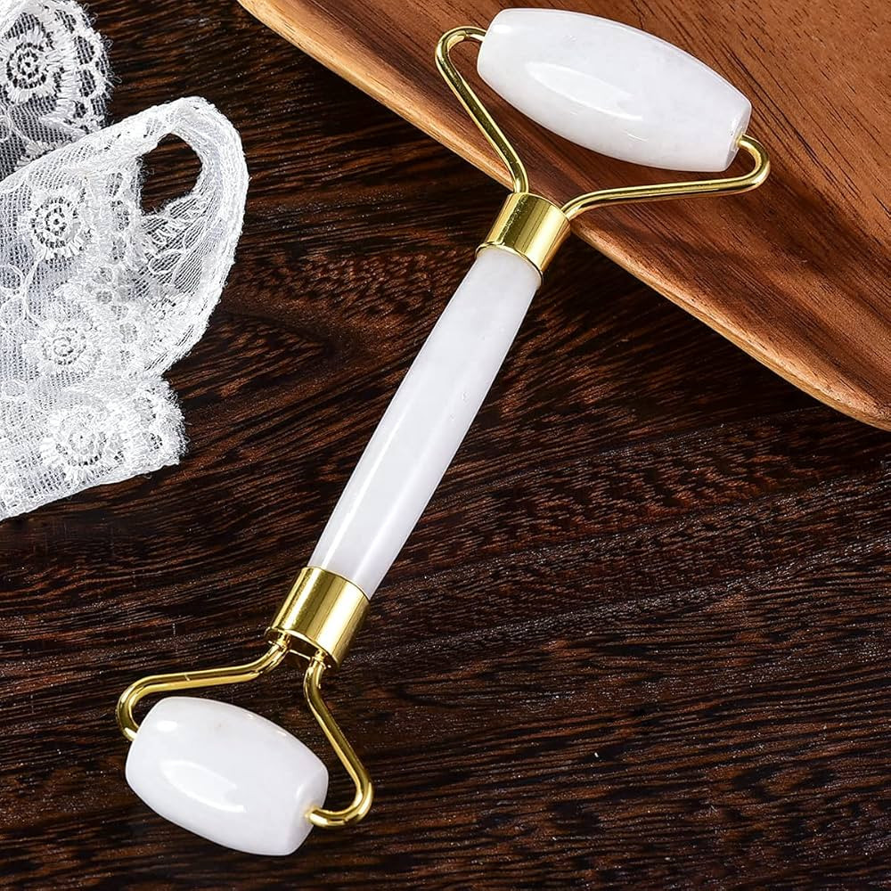 Jade Roller, Natural White Jade Facial Massager Anti-aging Tool Face Skin Care Tool to Reduce Wri... | Amazon (CA)