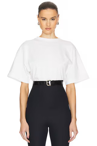Helsa The Sculpted Tee in Thick Jersey in White from Revolve.com | Revolve Clothing (Global)