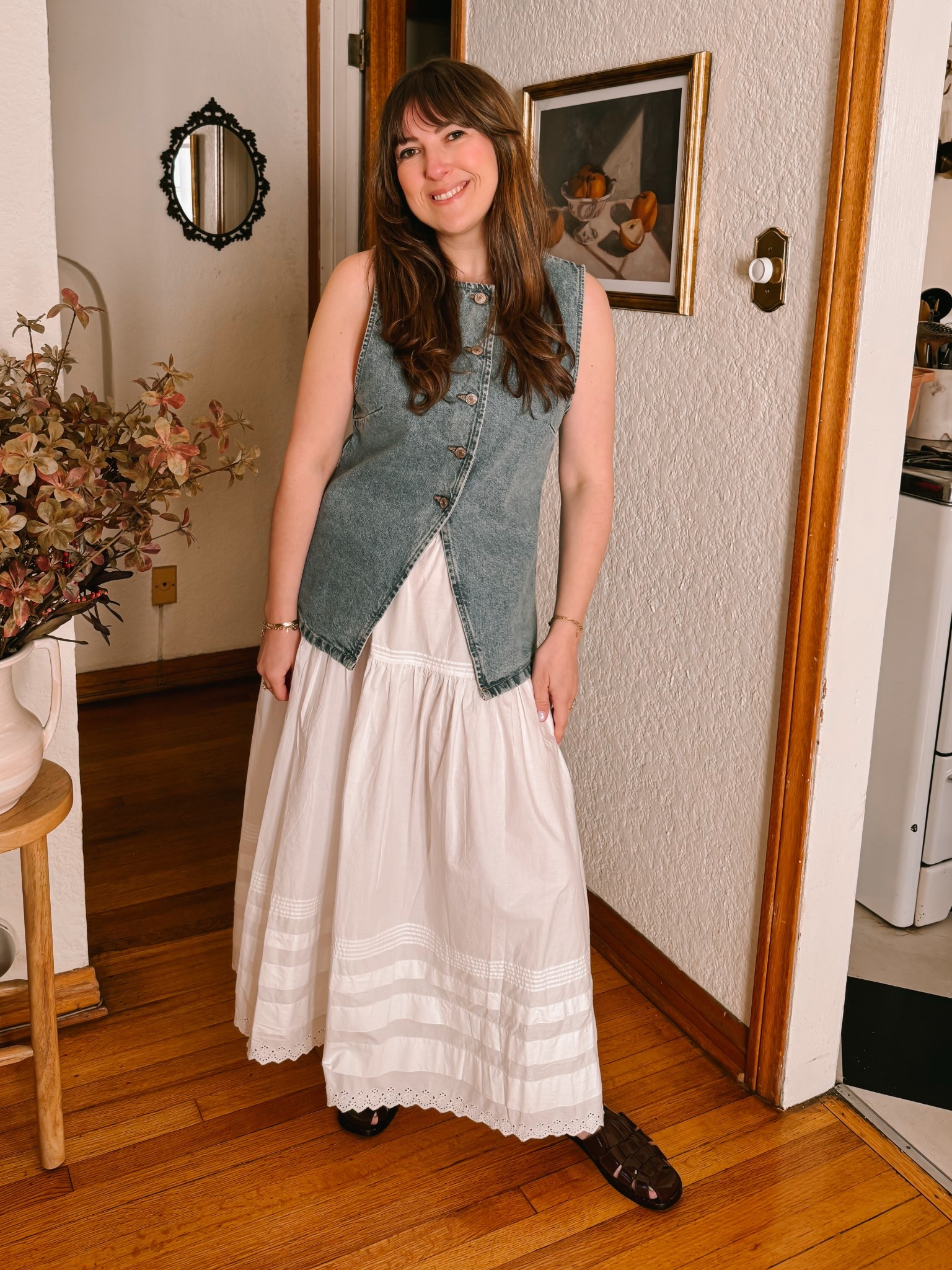 Doen Sebastiane Skirt | white midi skirt