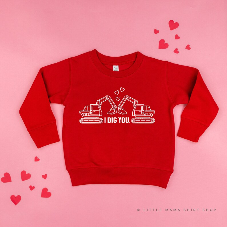 I Dig You - Excavators | Valentine Sweater | Valentine Sweater for Kids | Kid Valentine Shirt | T... | Etsy (US)