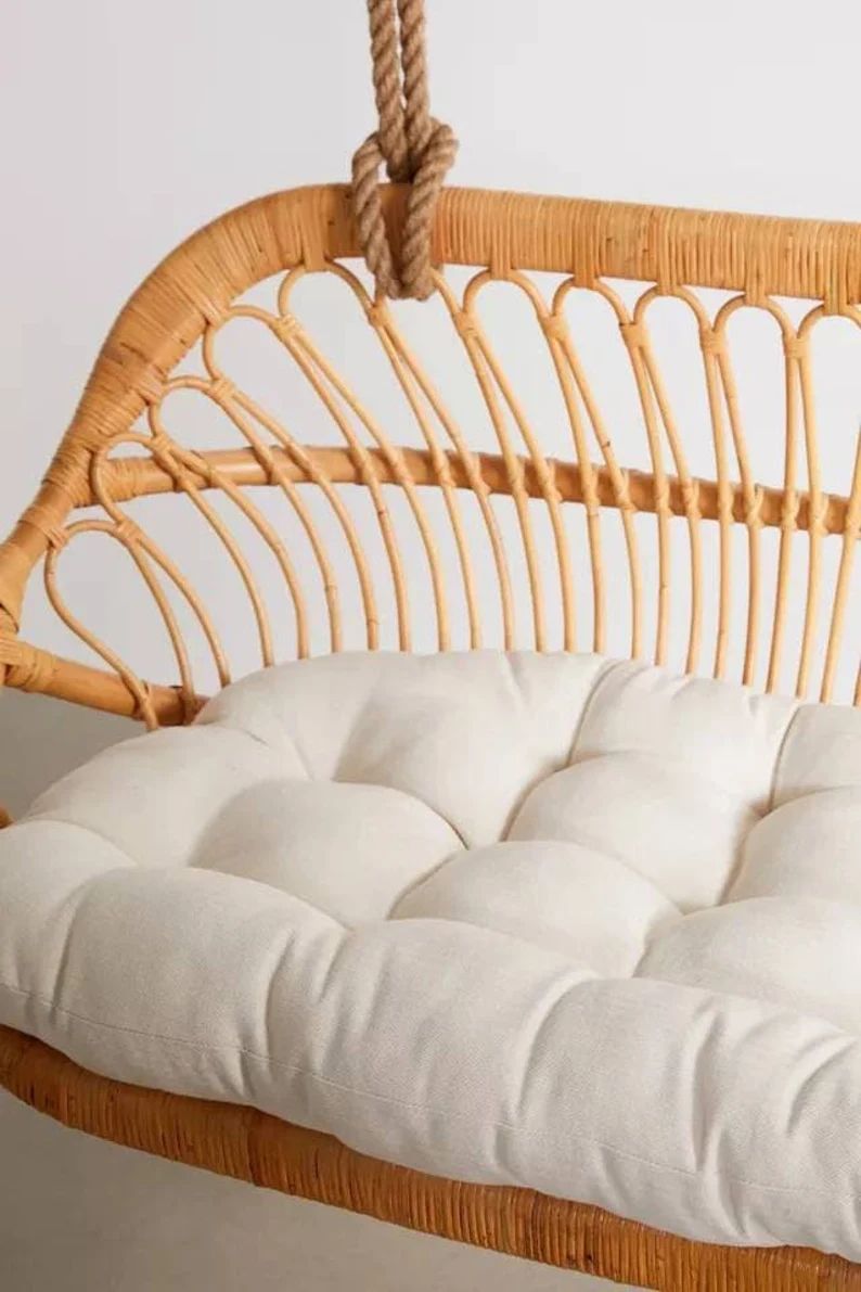 Rattan hanging sofa, bamboo hanging chair, cane wicker hanging chair, Rattan Swinging sofa | Etsy (US)
