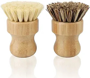 2 Pack Bamboo Dish Scrub Brush, Picowe Natural Scrub Cleaning Brush Vegetable Brush for Dishes Ca... | Amazon (US)