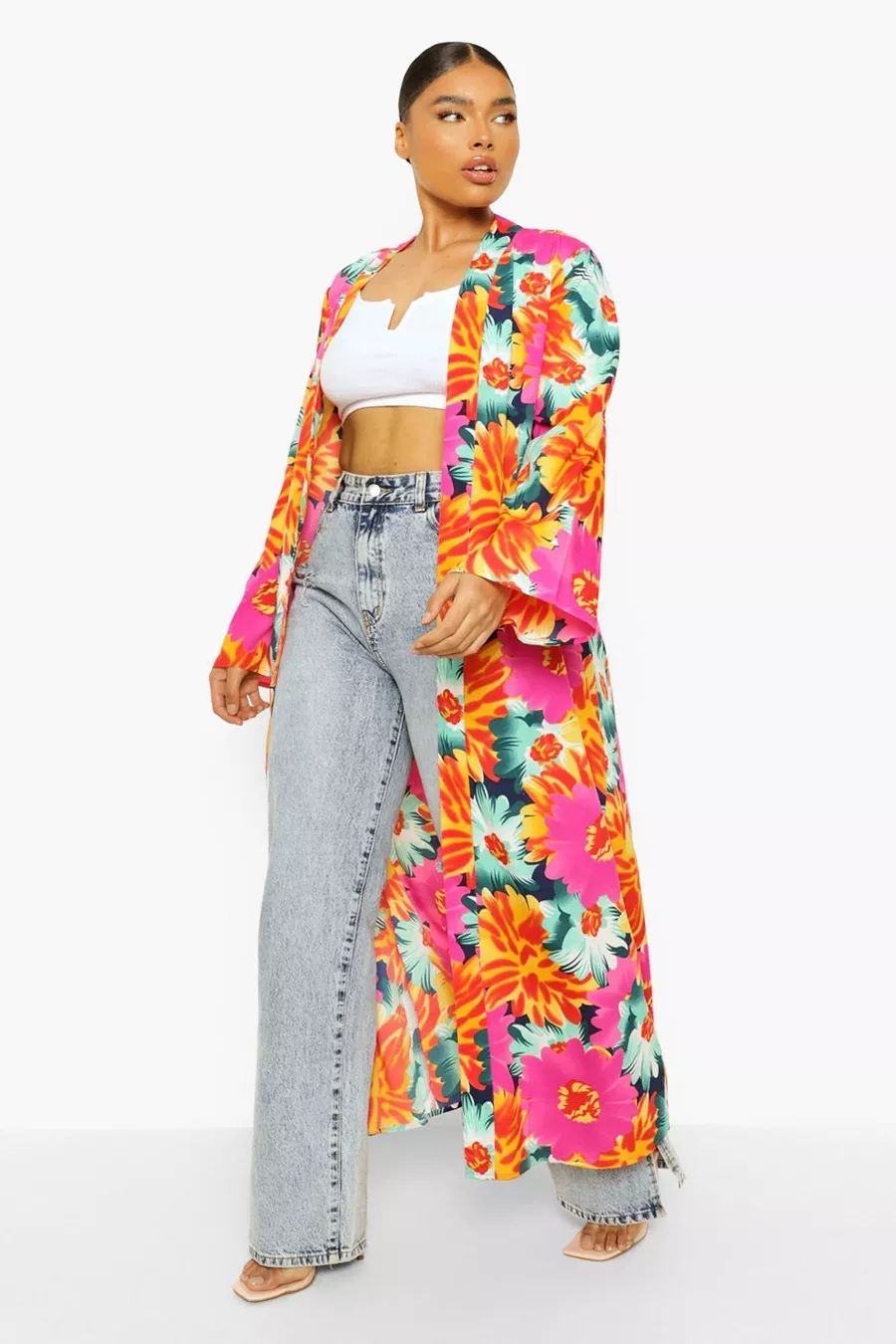 Plus Floral Maxi Kimono | Boohoo.com (US & CA)
