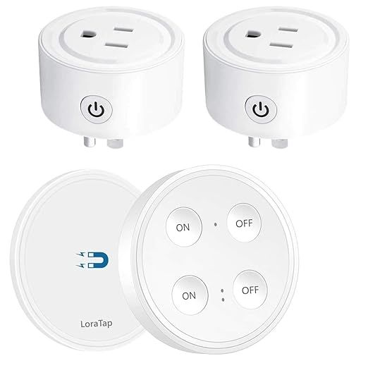 LoraTap Mini Remote Control Outlet Plug Adapter with Remote, 656ft Range Wireless Light Switch fo... | Amazon (US)