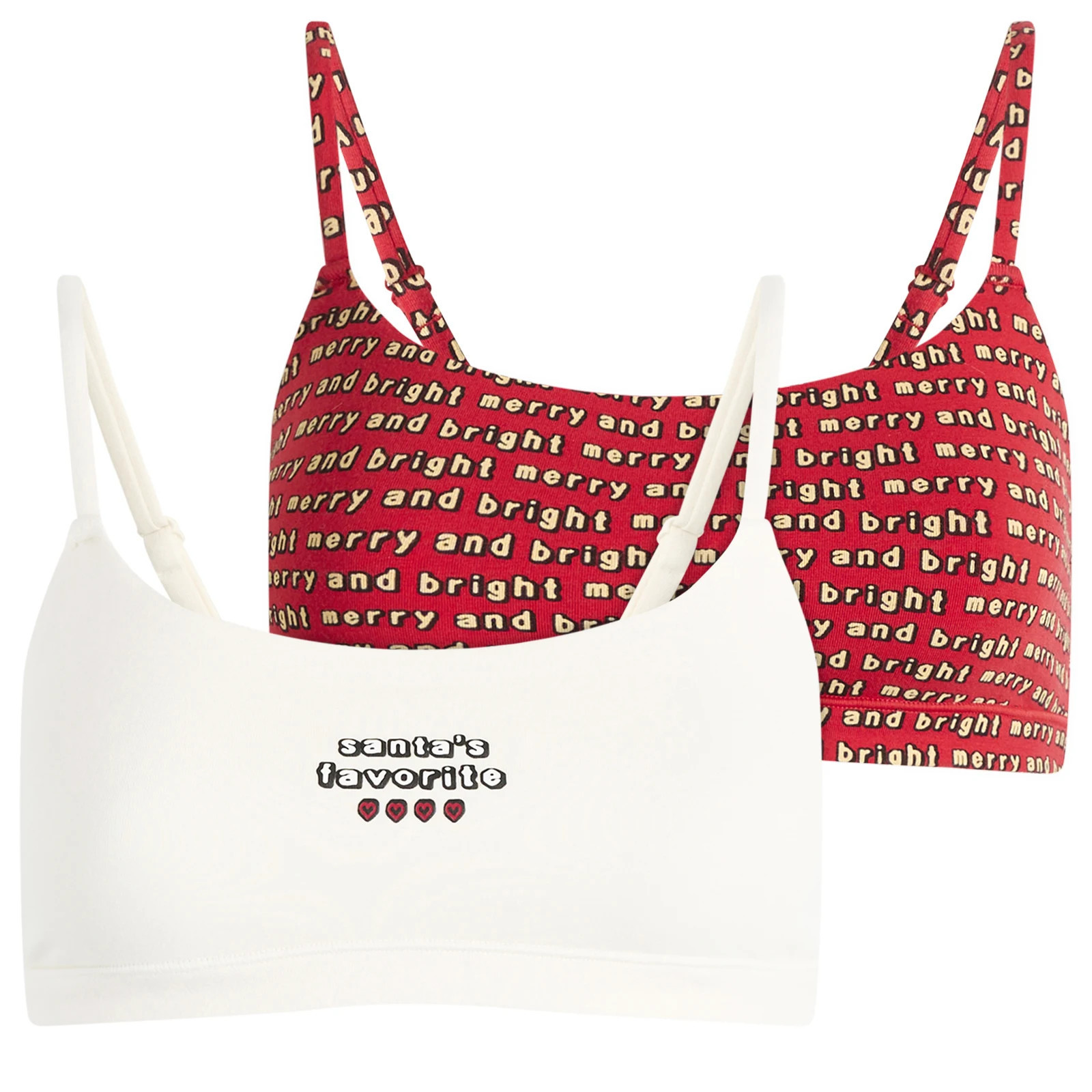SKIMS Women's x CPFM Cotton Jersey Scoop Bralette 2-Pack in Marble/Red Multi, Size X-Small | END. Clothing